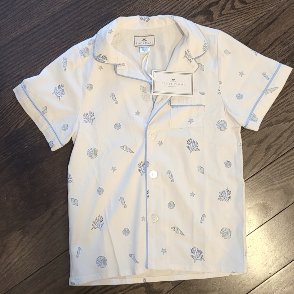 New! Petite Plume Seashell PJ Top! Sz 5
